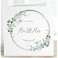 Wedding greetings card wreath leaves congratulations to the new Mr & Mrs, square congratulations wedding card for Bride and groom, wedding day card, wedding greetings card, - View 6