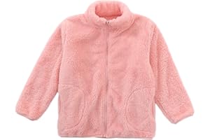 ANIMQUE Kinder Fleecejacke Stehkragen Durchgehender Reißverschluss Eltern-Kind Jacke Winter Kleinkind Jungen Mädchen Warm Plüsch Korallenvlies Outerwear
