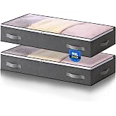 AIOR 2 Pieces 90L Storage Bags Clothes Under the Bed, Large Capacity Storage Boxes with Transparent Window, Bed Organizer Clo