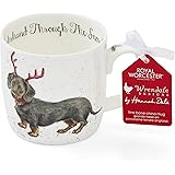 Portmeirion Home & Gifts MMOC5629-XS - Tazza con bassotto e neve, in porcellana, multicolore, 8,5 x 12 x 8 cm