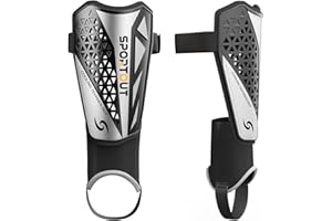 Sportout Kids Jugend Erwachsene Fußball Schienbeinschoner mit schützender Hartschale, bietet umfassenden Schutz für die Beine Ihrer Kinder.