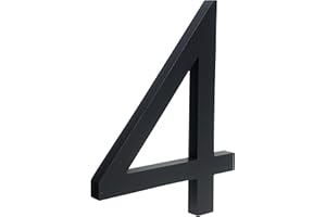 HASWARE Número de casa flotante de 6 pulgadas (15 cm) Números de puerta con estilo Placa del alfabeto Números de dirección de casa de la calle (5, Negro)