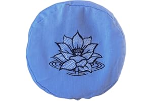 BROW FARM Round Buckwheat Hull-Filled Yoga Bolster with Embroidered Cotton Cover, 63 × 23 cm