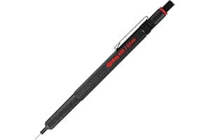 rOtring 600 Mechanical Pencil | 0.5 mm | Black All-Metal Body Propelling Pencil | Non-Slip Knurled Grip & Hexagonal Barrel