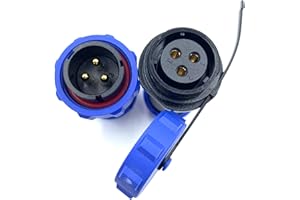 BAYZCONN Connecteur circulaire SP21 à 3 broches, connecteur d'aviation étanche IP68, connecteur direct femelle et femelle à 3 broches pour les applications industrielles et aéronautiques
