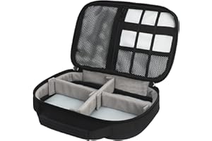 Simpolor Kabeltasche, Wasserdicht Elektronik Organizer Tasche für Kabel,Travel Kabel Organizer Elektronische Zubehör Case für Kabel, Powerbank, USB-Laufwerk, Ladegerät, Maus, SD Karten - Schwarz