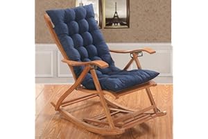 FINEUNAN Stuhlkissen Sitzkissen und Rückenkissen für Schaukelstuhl Gartenmöbel Indoor Outdoor Patio Hochlehner Kissen 120x50x8cm - Blau