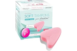 JOYDIVISION Soft Tampons mini I 3 pcs I pour le sport, la natation & le spa I Éponges menstruelles ultra douces I Insertion & retrait faciles I Mini tampon doux sans fil
