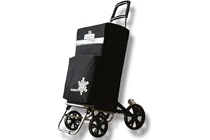 VACAVACA Carrito de Compra Plegable con Térmico, Carro de la Compra 50L,Carros para la Colada,Carro Compra (Negro, 4 Ruedas)
