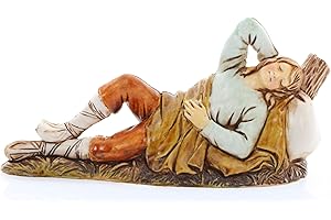 ‎MORANDUZZO Moranduzzo Schlafender für Krippe 10 cm Maßstab 1:20 - Unzerstörbare Krippenfiguren - Stil 700', Handbemalt, Offizielles Produkt, Hergestellt in Italien, Bildhauer M. Landi