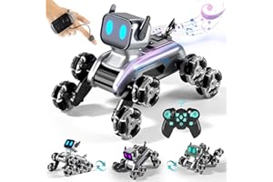 lerrbo Fernbedienung Roboter Jungen Spielzeug 6-8, 8WD Geste Sensing Stunt Rc Roboter Hund für Kind Jungen 8-12, RC Auto Roboter Spielzeug für Jungen 5-7, Jungen Weihnachten Geburtstag Geschenke 8-12