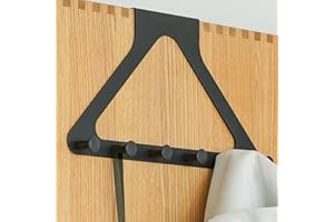 YESENT Menz Appendiabiti da porta tutto in uno, 6 ganci, attaccapanni sopra la porta, (nero)