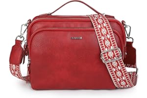 Gladdon Schoudertas vrouwen, schoudertas, crossbody tas, kleine casual handtas, brede jacquard webbing band
