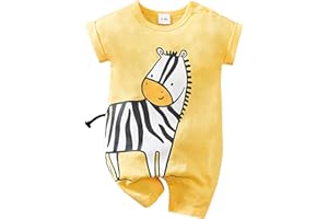 LIKPOJA Newborn Baby Clothes Set Unisex Baby Onesie Outfit One-Pieces Summer Short Sleeve Jumpsuit Animal Rompers for Baby Boys and Girls Gifts