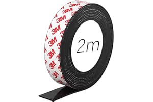 Strehknewen Imanes adhesivos, tira magnética autoadhesiva con fuerte poder adhesivo, extra gruesa y más ancha, fácil de cortar para aplicaciones versátiles (3 cm×2 mm×2 m)