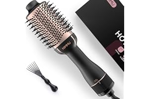 Nimmu Warmluftbürste Rundbürstenföhn, 4-in-1 Föhnbürste Ionen Volumizer Stylingbürste, Heißluftbürste für Trocknen, Glätten u