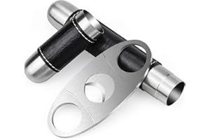 Zaleonline 2Pcs Coupe-cigare+ Tube De Cigare Double Lames Coupe-cigare, Tube De Cigare Portable Accessoires De Cigare Pour Voyager Déplacement