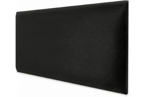 DECONEST Testiera Cuscino da parete decorazione da parete pannello acustico pannello da parete 3d lusso moderno imbottito 60 x 40 cm Nero