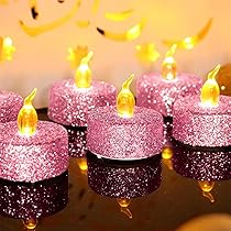 Eldnacele Bougies LED En Verre Hortensia Vacillant Avec