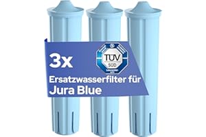 MILUX 3 filtri per Jura come ricambio per filtro dell'acqua Jura Blue, certificato TÜV, privo di sostanze nocive e senza BPA, sostituisce solo i filtri blu della serie Blue, non adatti per E8