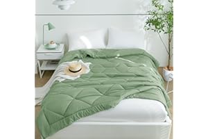 CozyLux Piumino Estivo Matrimoniale, Piumone Leggero 240x260 cm, Trapunta Primaverile 260x240cm in Microfibra Sintetica 150GSM, Piumino Letto Matrimoniale, Morbida e Traspirante, Verde
