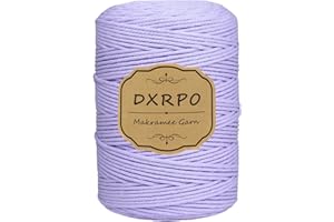 DXRPO Macrame Corda 3 mm x 300 m, macramè Filo Naturale, Macrame Corda per Appendiabiti per Fiori in Macrame, DIY Knitting Craft, Home Decor Camera da Letto e Decorazioni Nuziali (Viola)