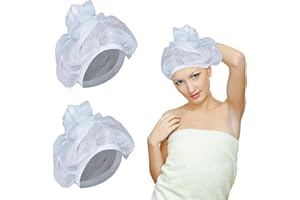 BRISKORE Gorro de red para secar el cabello rizado, capó de red, gorros de secado de cabello ajustables, gorro de red ajustable para secar el cabello rizado, capó de red con cordón