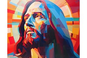 TISHIRON Malowanie po numerach dla początkujących, Jezus Chrystus, abstrakcyjne malarstwo cyfrowe, zestaw do malowania po numerach dla dorosłych, dzieci, malarstwo, rzemiosło artystyczne, 40 x 50 cm