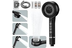 BUTTERFOX Duschkopf mit Filter, Hochdruck Handbrause mit Schlauch, 4 Strahlarten Duschkopf Wassersparend mit Stoppfunktion, Sparduschkopf mit Antikalk-Funktion,für Entfernen vom Rest-Chlor, harten Wasser