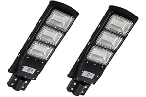 TEMPO DI SALDI Coppia Di Lampioni A Led 90W Con Pannello Solare Crepuscolare E Telecomando