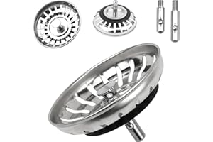 HUTHUHNHN Tappo universale per lavello da 80 mm, tappo di scarico in acciaio inox, scolapasta per lavello da cucina (1 pezzo)