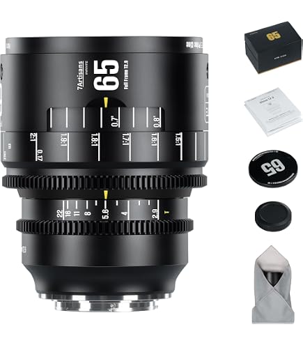 7artisans 65mm T2.9 Cine Camera Lens,Full Frame 2X Macro Prime