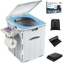 WC Da Campeggio Pieghevole WADEO Con Porta Cellulare E Portarotolo, Robusto 180 Kg, Sedile Ergonomico, Custodia E 12 Sacchi Inclusi