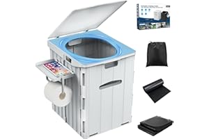 WADEO WC da Campeggio, [XXXL] [Regge Anche un Elefante] Portatile e Pieghevole, Sedia Confortevole e Supporto Robusto, Gabinetto da Viaggio per Persone Pesanti, Grandi, Anziani