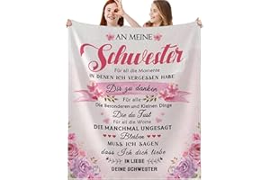 ZQYMM Schwester Geschenk Kuscheldecke Personalisierte Decke Mit Spruch Geschenke für Schwester Geburtstag Weihnachten Hochzeitstag Geschenke An Meine Schwestern Warm Wohndecke Flanell