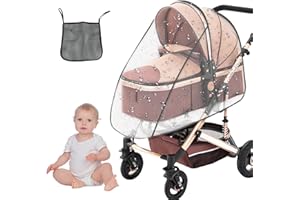DYIOUXIN Plástico Lluvia Silla Paseo,Protector Lluvia Carro Bebe Universal,Burbuja Lluvia Universal Silla Paseo,Plastico Carro Bebé Universal,Funda para Lluvia para Cochecito,Buena Circulación de Aire