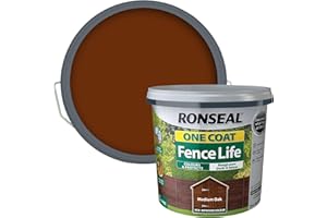 RONSEAL RSLOCFLMO5L One Coat Fence Life, Medium Oak, 5 Litre