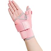 CURECARE Thumb Brace Reversible Thumb Ferrule with 3 Straps (Pink) | One Size, Day and Night Support, Breathable and Lightwei