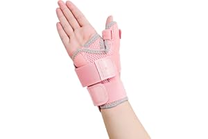 CURECARE Tutore Pollice Destro e Sinistro, Stecca Pollice Reversibile per dolore e Supporto Dell'artrite, Stabilizzatore del Pollice per Distorsioni, Sollievo Dalla Tendinite (Rosa)
