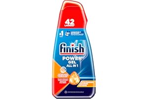 Finish Powergel, Gel Detersivo per Lavastoviglie Liquido, 42 Lavaggi, 940ml, Antiodore, Multiazione