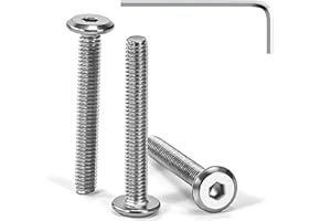 Tunejoy Viti a Testa Piatta M4 x 30 mm Vite a Testa Esagonale Bulloni in Acciaio Inox A2 V2A Bulloni per Mobili con Chiavi a Esagono Filettatura Completa 30 Pezzi