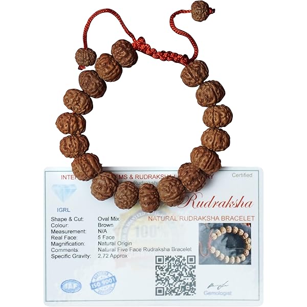 Naisha Rudraksha Armband elastische 5 Mukhi Chakra Stretch Polsarmband Vijf Gezicht Hand Band voor Mannen & Vrouwen Meditatie Yoga Gebed Charm Armbanden (8 mm) Pack van 2, Hout, Rudraksha