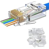 MOGOOD RJ45 Stecker 10Gbps Cat6 Durchgangsverbinder f&uuml;r Netzwerkkabel | Cat6 vergoldet, ABS. Signal&uuml;bertragung 10Gbps, 250MHz