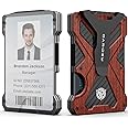 OARIDEY Minimalist Wallet for Men- Slim Aluminum Metal Money Clip Wallet with Clear ID Card Holder, Carbon Fiber Wallet, RFID Blocking,Holds up 15 Cards with Cash Clip,Ultra-Thin Tactical Wallet,