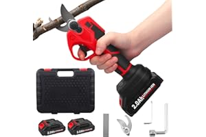 GXPJYCFOB Electric Pruning Shears, Rechargeable Electric Scissors with 2 Rechargeable 2000Mah Li-Ion Batteries and 2 Sk7 Blades for Garden Shrub/Tree Pruning (Cutting Diameter 30MM) (B)
