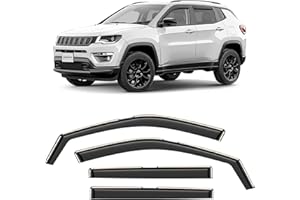 CLIM ART Incasso Deflettori antiturbo Compatibile con Jeep Compass SUV 2016-2026 - Accessori Auto - Deflettori finestrini - Deflettore Aria Auto - Protezione Meteo - Facilità di Installazione -4Pz S