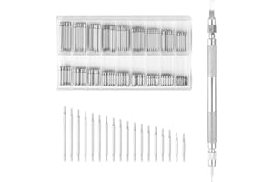 Huayue 360pcs Montre Bracelet Broches, Barre à Ressort Montre 6mm-23mm Lien De Bracelet De Montre avec 1pcs Montre Bande Lien Remover Kit pour Réparation De Montre Et Retrait De Bracelet De Montre