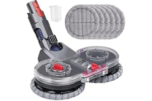 Fictezlove Tête de Vadrouille Electrique pour Dyson V11 V10 V8 V7 V15 Aspirateur, avec Réservoir d'eau Amovible et 6 Vadrouille Lavable