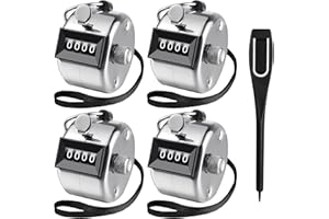 flintronic Contador Manual de 4 Dígitos, Contador Mecánico, Contador de Vueltas, Contador de Dedos, Contador de Golf, para Golf Sport Coach