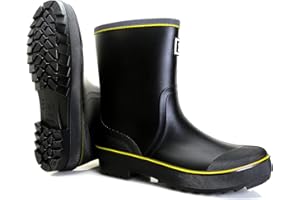 Foinledr Gummistiefel Herren Halbhoch Regenstiefel Gumischtifel Herren Wasserdicht Rain Boots Gartenstiefel Atmungsaktiv Gummistiefeletten Wasserdichter Angelstiefel